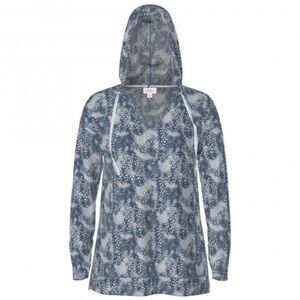 LuLaRoe Blue and White Hooded sweatshirt